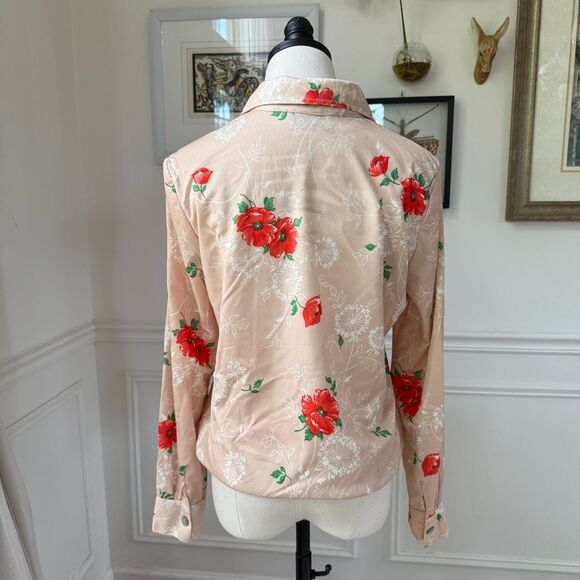 Vintage 70s Cue Trench New York Blouson Top M L - Picture 6 of 8